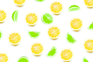  lemons refreshing Yellow and green on a white background