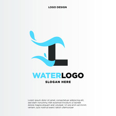 letter L water splash vector logo design