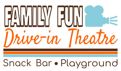 Fototapeta na wymiar Family fun drive-in theatre sign