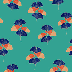 Fototapeta na wymiar Floral vector seamless repeat pattern.Tropical foliage in bright vibrant colors.