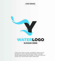 letter Y water splash vector logo design