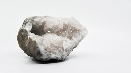 White crystal with a white background