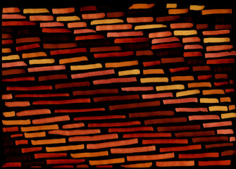 freehand abstract background with live materials, vibrant blue and cyan horizontal stripes on a white background