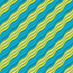 Wavy seamless pattern in yellow and blue