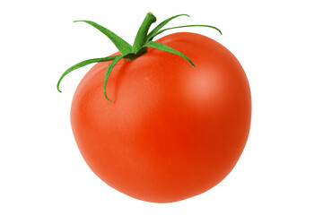 Tomato isolated on a white background. Small, sweet tomato. Full depth of field. Cut with the pen tool.