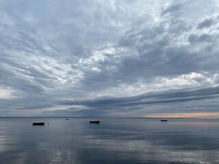 sunset over the river