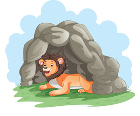 a lion in the den