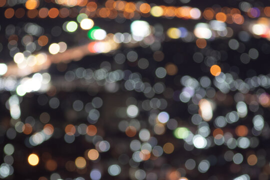 Night light bokeh city scape blur. Abstract background
