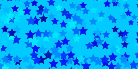 Light BLUE vector texture with beautiful stars. Blur decorative design in simple style with stars. Pattern for wrapping gifts.