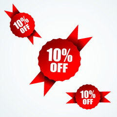 Vector 10% Off Retail Sales badges