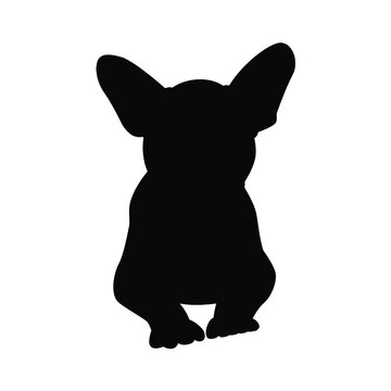Bulldog silhouette vector black and white