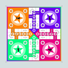 Ludo Board game - Children play game - Childhood play game vector - ready to print