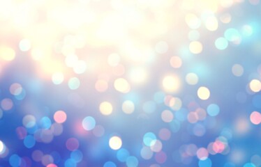 Obraz premium Bokeh żółty niebieski puste tło. Girlanda światła rozmycie tekstury. Jasny błyszczy abstrakcyjny wzór. Wakacyjny brokat niewyraźne ilustracja.