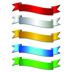set of colorful ribbons, gift ribbon style vector