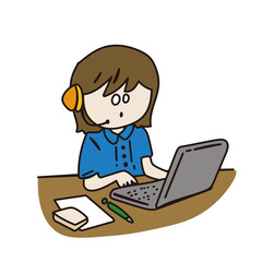 テレワークをする女性