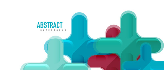 Obraz premium Glossy multicolored plastic style cross composition, x shape design, techno geometric modern abstract background. Trendy abstract layout template