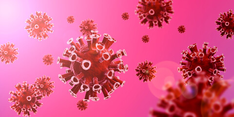 3D illustration. Coronavirus 2019-ncov and virus background with disease cells.