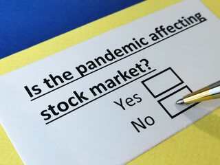 One person is answering question about pandemic effects on stock market.