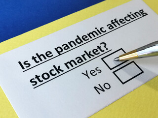 One person is answering question about pandemic effects on stock market.