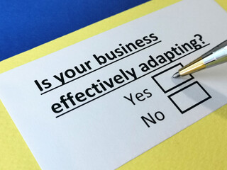 One person is answering question business adaptation.