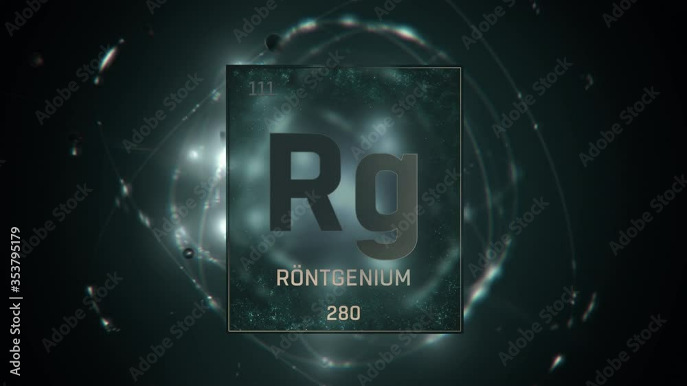 Canvas Prints roentgenium as element 111 of the periodic table. seamlessly looping 3d animation on green illuminat - Canvas Prints