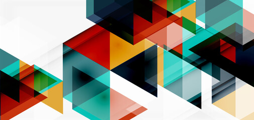 Fototapeta premium Geometric abstract background, mosaic triangle and hexagon shapes. Trendy abstract layout template for business or technology presentation, internet poster or web brochure cover, wallpaper