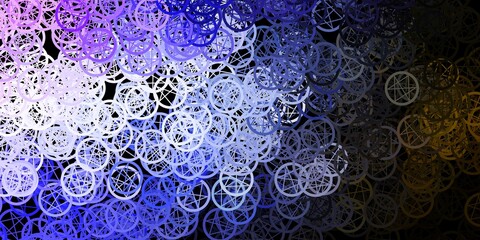 Dark Pink, Green vector template with esoteric signs.