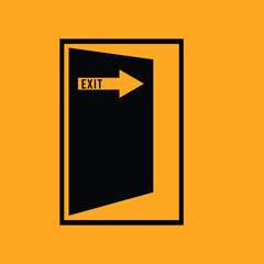 emergency exit door vector. direction arrow sign. safety illustration
