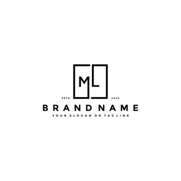 letter ML logo design vector