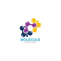 Fototapeta na wymiar DNA Molecule atom logo abstract technology design vector