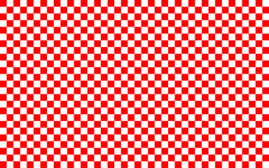 Red and white checkered pattern background. Vector illustration of red and white squares. Wallpaper consist of repeatable texture. Croatian checkerboard concept.
