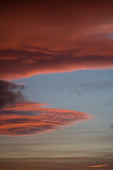 Fototapeta na wymiar Cloud formations at sunset, UK