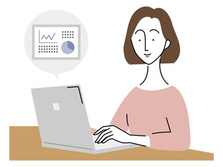 パソコンで仕事をする女性