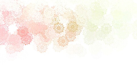 Light Pink, Green vector texture with bright snowflakes.