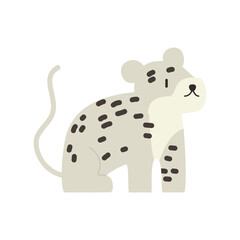 cute snow leopard animal vector