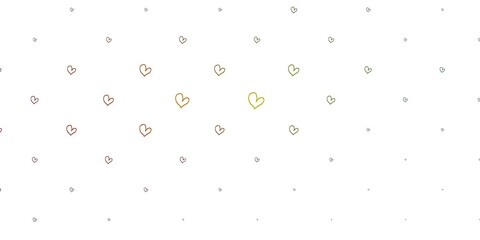 Light Green, Yellow vector backdrop with sweet hearts.