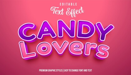 Candy Lovers, Editable Text Effect Game Logo Graphic Styles