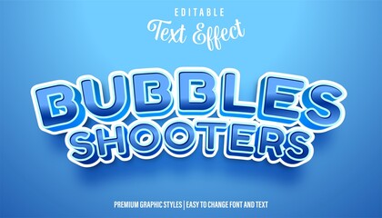 Bubbles Shooters, Editable Text Effect Game Logo Graphic Styles