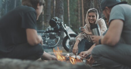 Outdoor camping picnic in forest