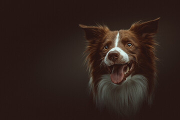 Happy border collie dog. Studio shot.