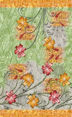 Wandaufkleber Beautiful floral pattern with watercolor flower © chetna sonia