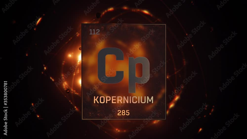 Canvas Prints copernicium as element 112 of the periodic table. seamlessly looping 3d animation on orange illumina - Canvas Prints