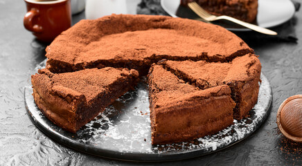 Flourless Chocolate Cake  (Gluten-Free) diet dessert.