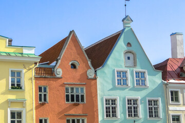 Fototapeta na wymiar Colorful houses in the center of Tallinn