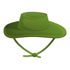 Fisherman hat icon. Cartoon of fisherman hat vector icon for web design isolated on white background