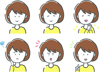 女性イラスト　6パターン