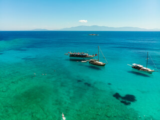 Fototapeta na wymiar Aerial view to the Aegean sea