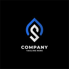 S logo vektor design. Elegant logo letter s