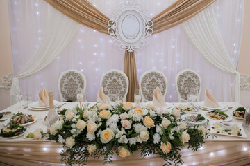 food and decor on the wedding table