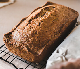 Homemade Golden Brown Baked Bread Loaf